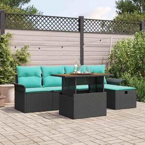 Maison Exclusive - Záhradný nábytok s vankúmi 6 ks ierny Poly-rattan