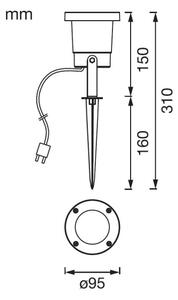 Ledvance - LED Vonkajšia lampa NAUT SPIKE LED/2W/12V IP44