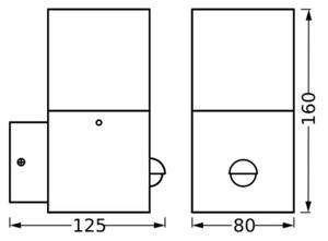 Ledvance - Vonkajšie nástenné svietidlo so senzorom FIGO SQUARE 1xE27/20W/230V