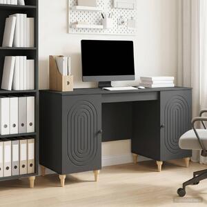 Maison Exclusive – písací stôl s policou, čierny, 142,5 x 50 x 75 cm, drevotrieska