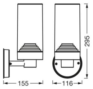 Ledvance - Vonkajšie nástenné svietidlo AMBER 1xE27/20W/230V IP44