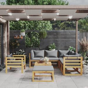 Maison Exclusive – 8-dielna záhradná súprava s vankúšmi z masívneho akátového dreva