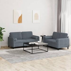 Maison Exclusive – 2-dielna sedacia súprava s vankúšmi, tmavosivý zamat