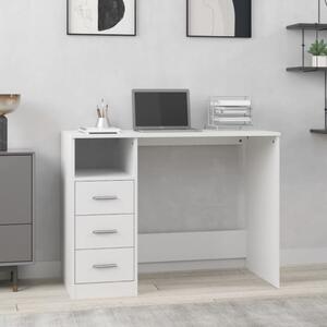 Maison Exclusive - písací stôl so zásuvkami Biely 102x50x76 cm Drevený materiál