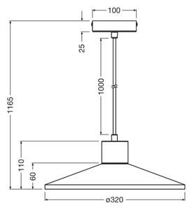Ledvance - Luster na lanku DECOR CONCRETE 1xE27/15W/230V pr. 32 cm betón šedá