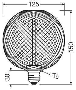 LED Stmievateľná žiarovka DECOR FILAMENT G125 E27/3,5W/230V 1800K zlatá - Osram