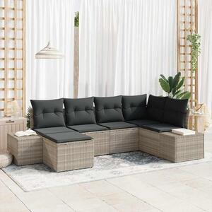 Maison Exclusive - Záhradný nábytok s vankúmi 6 ks Svetloedý Poly-rattan