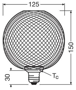 LED Žiarovka DECOR FLAT G125 E27/3,5W/230V 2700K čierna - Osram