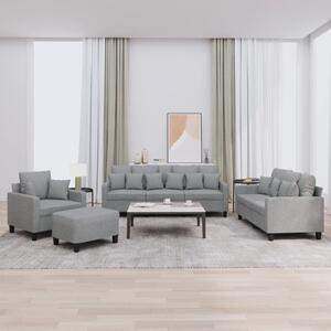 Maison Exclusive – 4-dielna sedacia súprava s vankúmi, svetlosivá látka