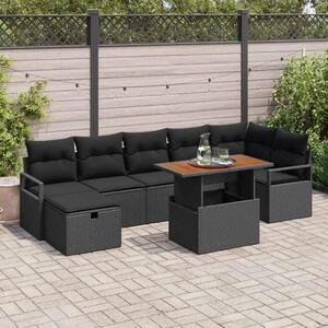 Maison Exclusive - Záhradný nábytok s vankúmi 8 ks ierny Poly-rattan