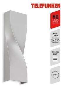 Telefunken 312704TF-LED Vonkajšie nástenné svietidlo 2xLED/5,5W/230V IP44 strieborná