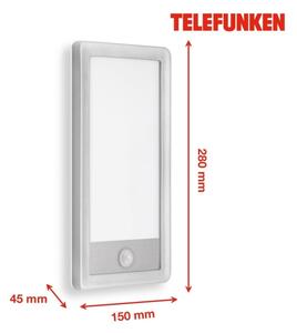 Telefunken 313904TF-LED Vonkajšie nástenné svietidlo so senzorom LED/16W/230V IP44
