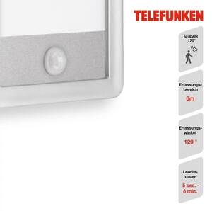 Telefunken 313904TF-LED Vonkajšie nástenné svietidlo so senzorom LED/16W/230V IP44