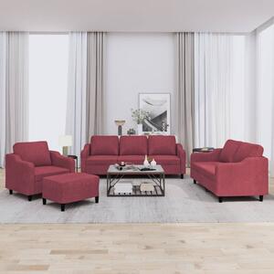 Maison Exclusive – 4-dielna sedacia súprava s vankúmi, vínovoervená látka