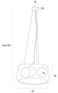 MaxLight Koshi závesné svietidlo 3x60 W biela P0499