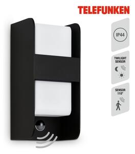 Telefunken 321105TF-Vonkajšie nástenné svietidlo so sen. 1xE27/12W/230V IP44 čierna