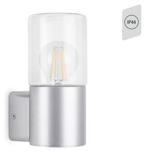 Briloner 320504TF - Vonkajšie nástenné svietidlo 1xE27/12W/230V IP44 strieborná