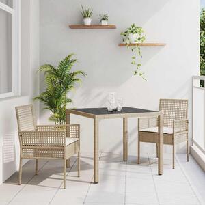 Maison Exclusive - Záhradný jedálenský set 3 pcs Béžová polyratan