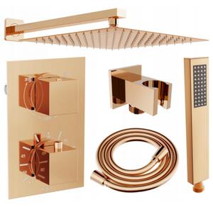 Mexen Cube DR02 sprchová súprava pre podomietkovú intaláciu z daová sprcha 25 cm, zlatoruová - 77502DR0225-60