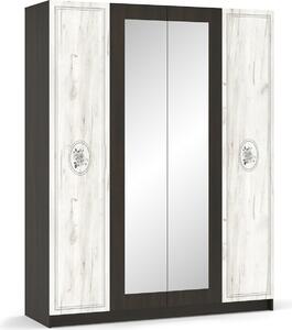 Nabbi Štvordverová šatníková skriňa Amison W-4D - wenge / craft biely