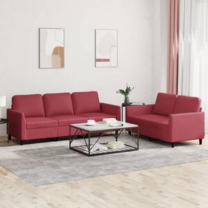 Maison Exclusive – 2-dielna sedacia súprava s vankúmi, vínovoervená umelá koa