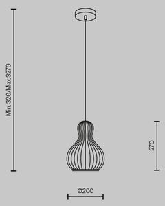 Maytoni MOD192PL-01W - Luster na lanku ROOTS 1xE27/40W/230V pr. 20 cm béžová
