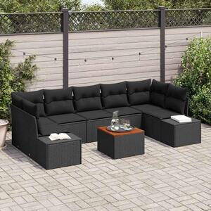 Maison Exclusive - Záhradný nábytok s úloným priestorom 8 ks ierny Poly-rattan