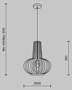 Maytoni MOD193PL-01W - Luster na lanku ROOTS 1xE27/40W/230V pr. 22,5 cm béžová