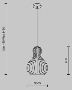 Maytoni MOD192PL-01W1 - Luster na lanku ROOTS 1xE27/40W/230V pr. 30 cm béžová