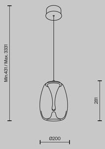 Maytoni MOD282PL-L8G3K - LED Luster na lanku SPLASH LED/7W/230V 3000K zlatá