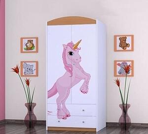 BDW Šatníková skriňa, 2 dvere, 2 zásuvky, šatníková skriňa, 180x90 cm, buk