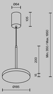 Maytoni P076PL-L12W3K-B - LED Luster na lanku PLATO LED/12W/230V 3000K čierna
