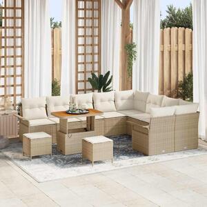 Maison Exclusive - Záhradná súprava s vankúmi 12 ks Béová Poly-rattan