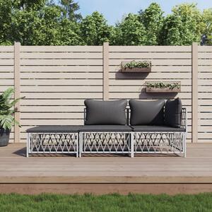 Maison Exclusive – 3-dielna záhradná súprava s vankúmi, biela oce