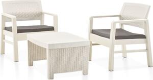 Maison Exclusive – 3-dielna záhradná súprava z umelého materiálu, biela