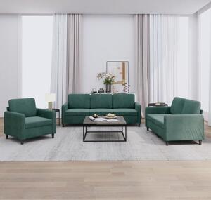Maison Exclusive – 3-dielna sedacia súprava z tmavozeleného zamatu