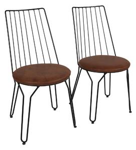 Kalune Design Súprava 2 ks jedálenských stoličiek Ada čierna/hnedá