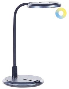 LED stolová lampa čierna syntetický materiál kancelárska lampa s nastaviteľným ramenom a stmievačom
