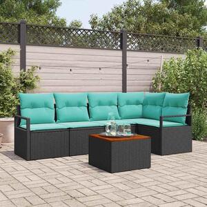 Maison Exclusive - Záhradný nábytok s vankúmi 6 ks ierny Poly-rattan