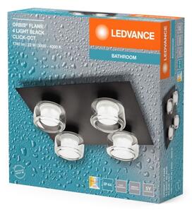 Ledvance -LED Kúpeľňové stropné svietidlo ORBIS FLAME 4xLED/5,5W/230V IP44 čierna