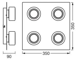 Ledvance - LED Kúpeľňové stropné svietidlo ORBIS FLAME 4xLED/5,5W/230V IP44 biela