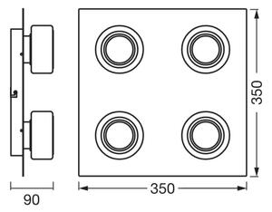 Ledvance -LED Kúpeľňové stropné svietidlo ORBIS FLAME 4xLED/5,5W/230V IP44 chróm