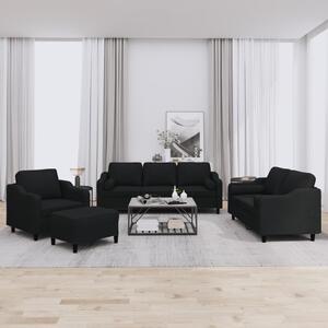 Maison Exclusive – 4-dielna sedacia súprava s vankúmi, ierna látka