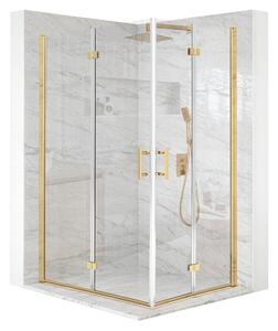 Sprchový kút 90x80cm otoné dvere zlaté ESG 6mm sklo + povrchová úprava