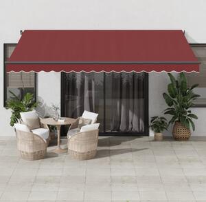 Maison Exclusive – Manuálna markíza, 4,5 x 3,5 m, bordová farba, 100% polyester