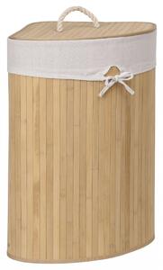 TZB Rohový bambusový kôš na bielizeň s vekom 60L hnedý
