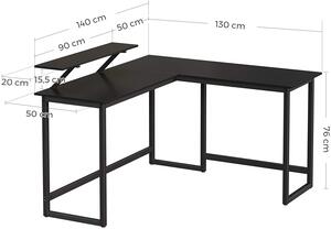Rohový kancelársky stôl140x130x91 cm - čierny