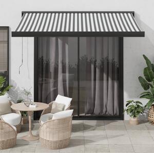 Maison Exclusive – Manuálna markíza, rozmery 3 x 2,5 m, pruhovaná (antracitová a biela)