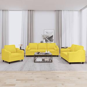 Maison Exclusive – 3-dielna sedacia súprava s vankúmi, svetloltá látka