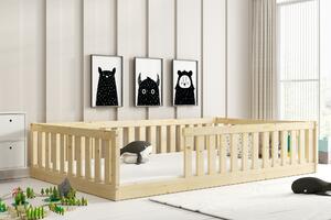 HRUŠKA Široká posteľ BELLA SIMA 120×200 cm Montessori – prírodná borovica